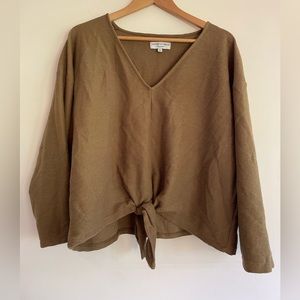 Madewell Texture & Thread long sleeve tie front waffle knit size XXL